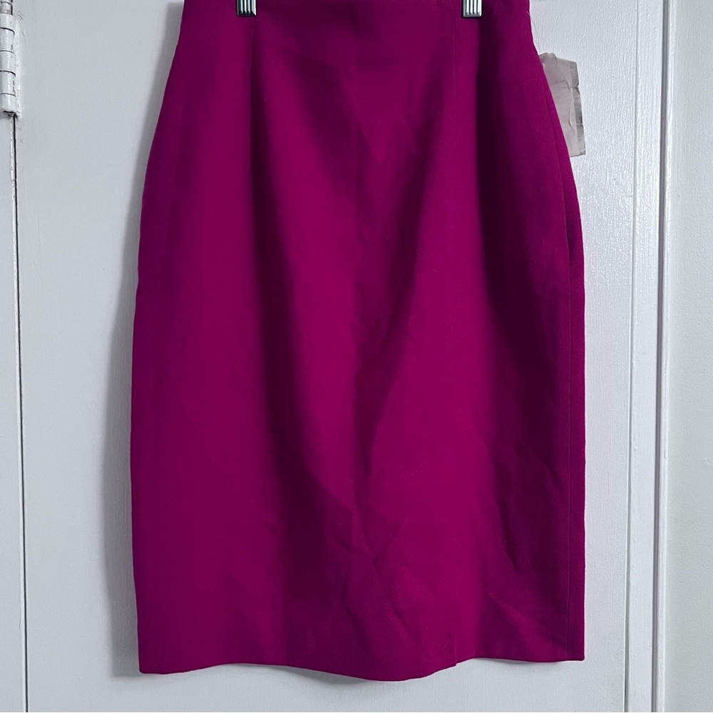 DANA BUCHMAN 100% Wool Hot Pink Pencil Skirt - Made in USA - Size 6 - NWT